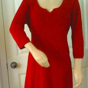 Red maternity sweater dress